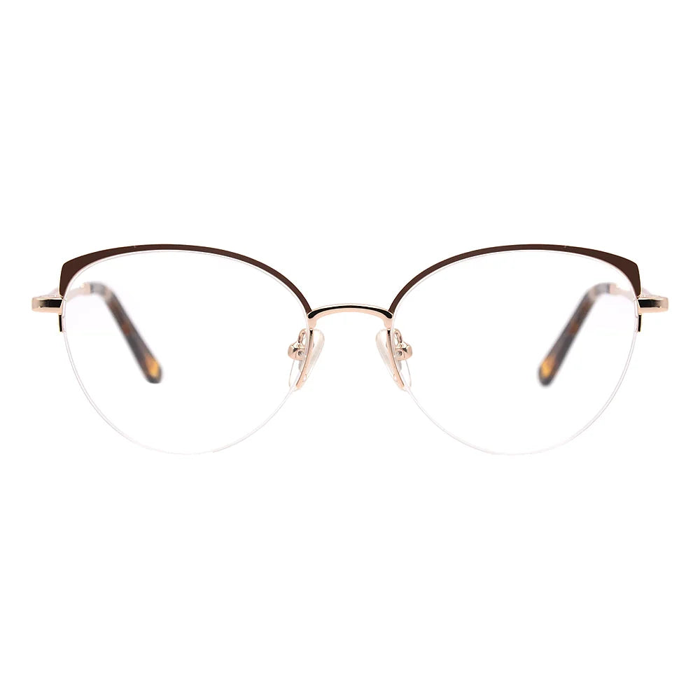Cat Eye Half-Rim Glasses 7444