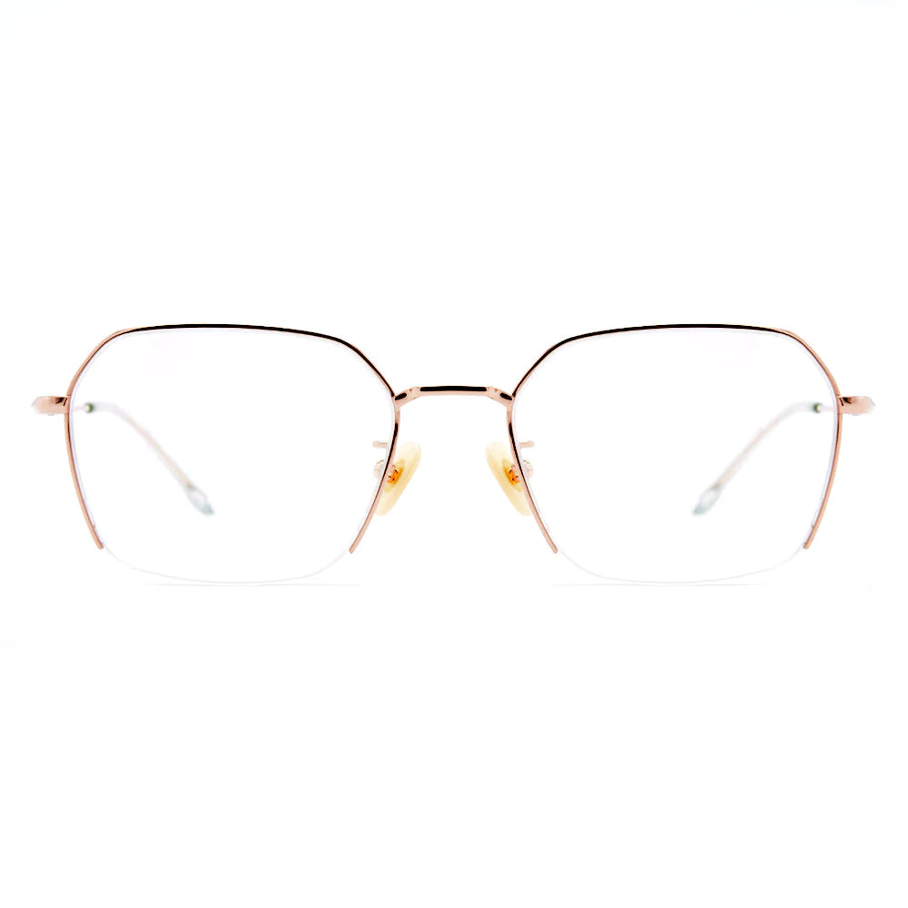 Titanium Square Half-Rim Glasses 7940