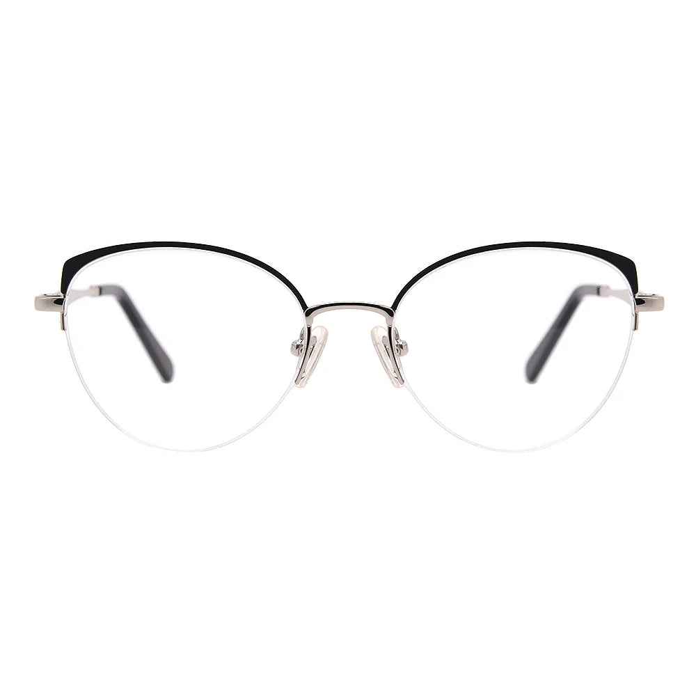 Cat Eye Half-Rim Glasses 7448