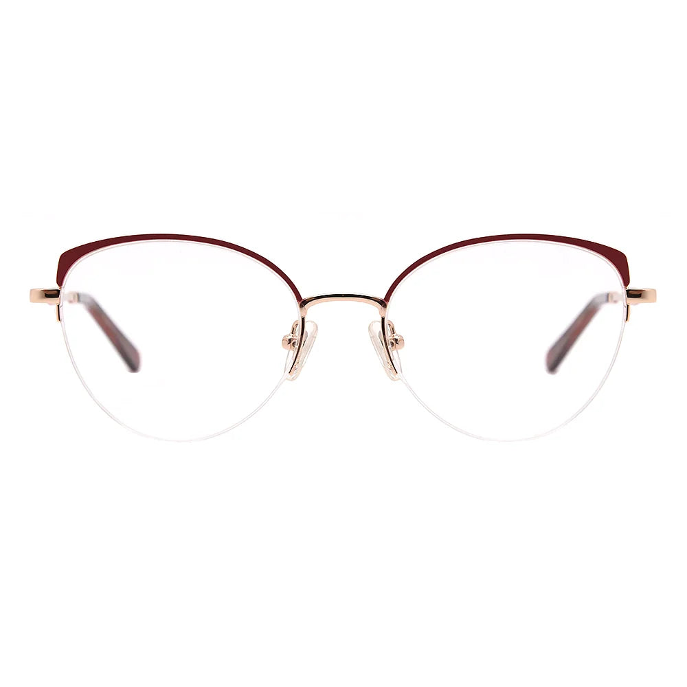 Cat Eye Half-Rim Glasses 7442
