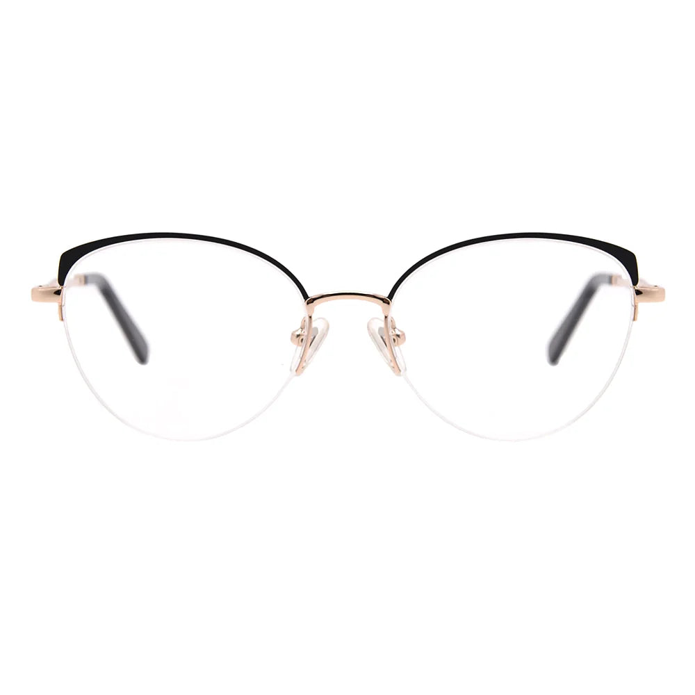 Cat Eye Half-Rim Glasses 7447