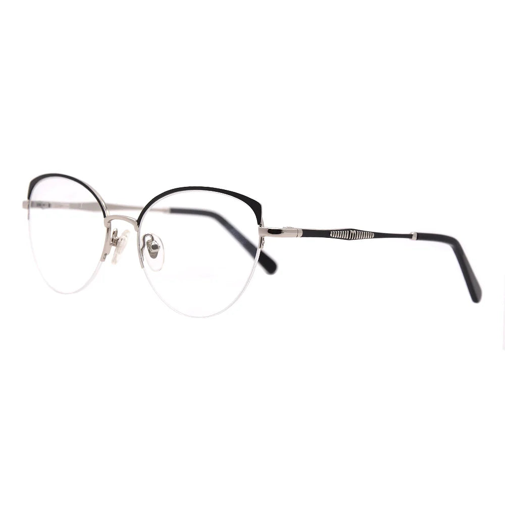 Cat Eye Half-Rim Glasses 7448