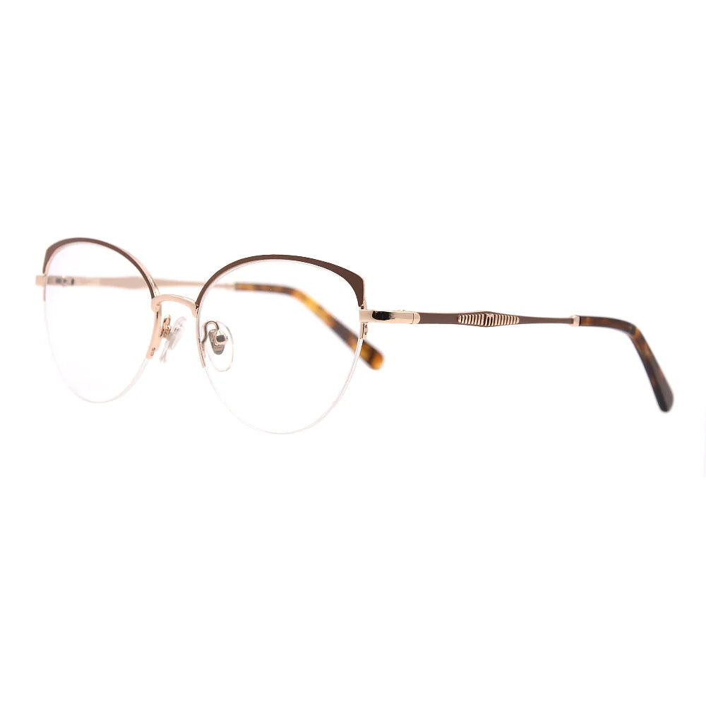 Cat Eye Half-Rim Glasses 7446