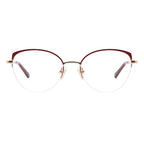 Cat Eye Half-Rim Glasses 7442