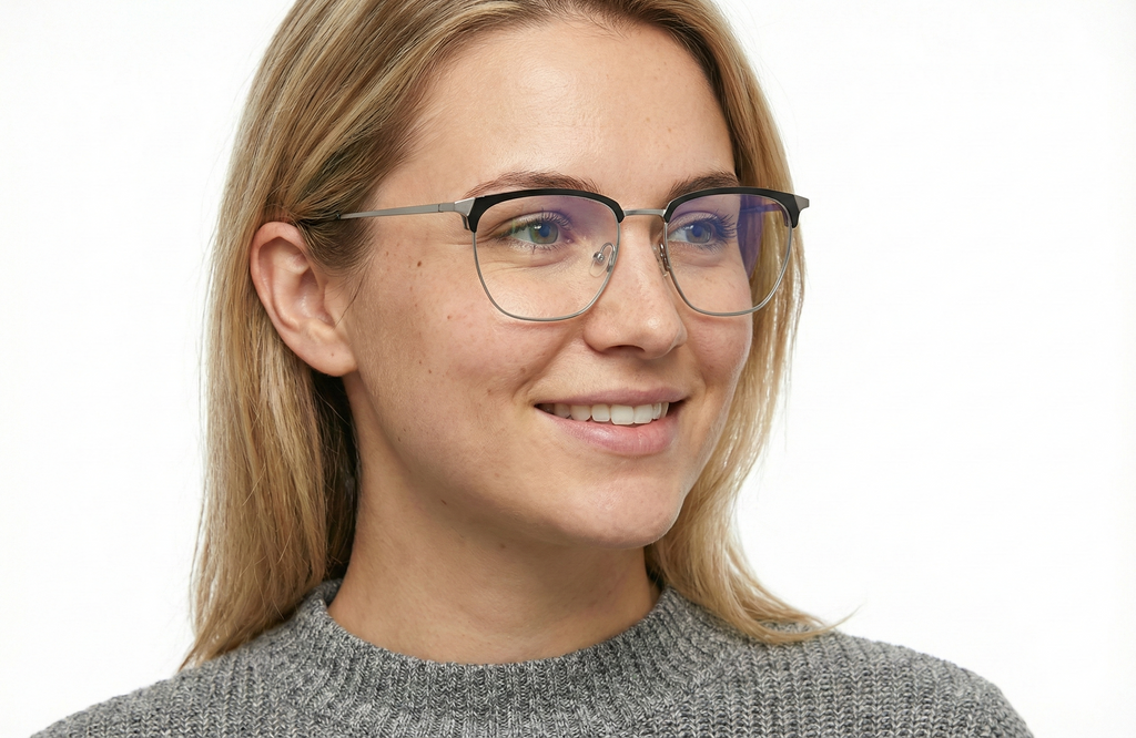 Titanium Square Glasses 7943